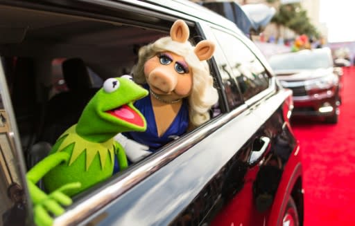 Kermit y Peggy, dos de las cinco marionetas de &quot;Plaza SÃ©samo&quot; (GETTY IMAGES NORTH AMERICA/AFP/Archivos | Christopher Polk)