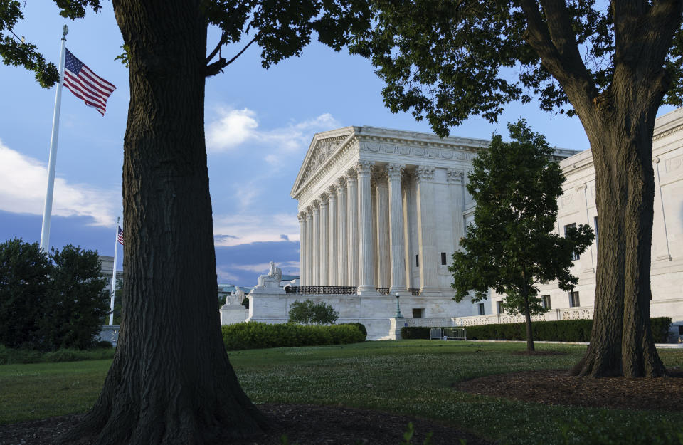 The Supreme Court is seen in Washington, Wednesday evening, June 30, 2021, as final decisions of the term are anticipated. (AP Photo/J. Scott Applewhite)