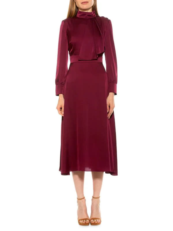 Alexia Admor Brooklyn Satin Fit-&-Flare Midi Dress. Image via Saks Off Fifth.