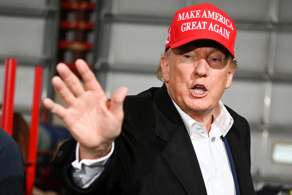 Donald Trump in a MAGA hat.