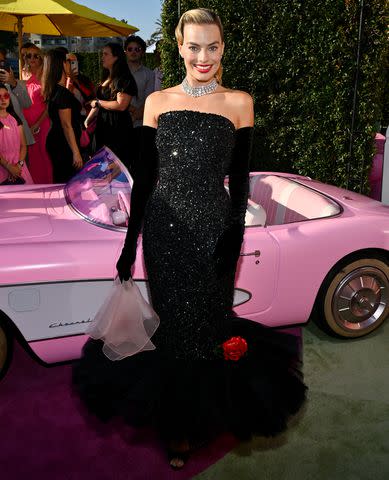 <p>Michael Buckner/Variety via Getty Images</p> Margot Robbie at the premiere of <em>Barbie</em> in Los Angeles on July 9, 2023