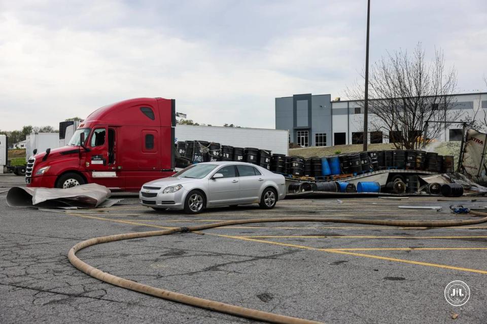 Crews found an 18-wheeler on fire.