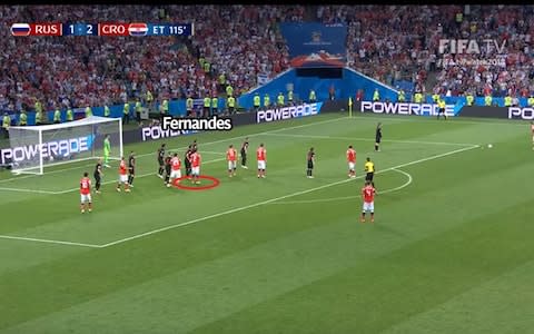 Russia free-kick wide right