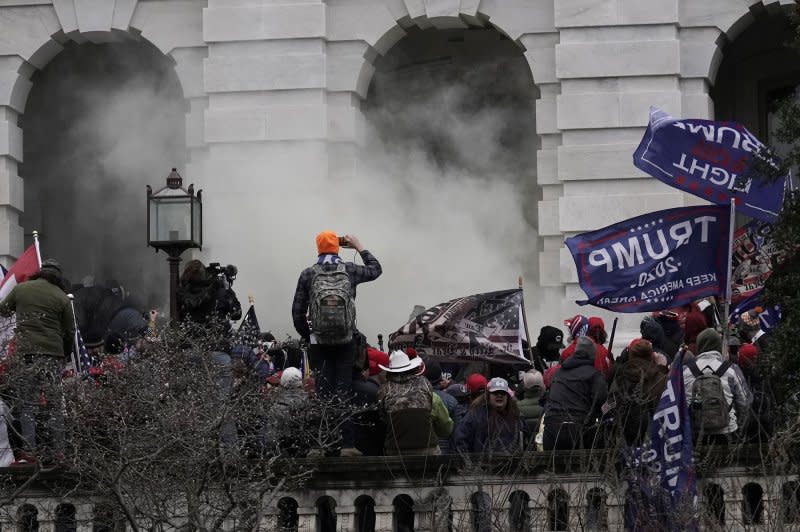 Pro-Trump rioters breach the security perimeter and penetrate the U.S. Capitol to block the peaceful transfer of presidential power as Congress met to certify the Electoral College results in Washington, D.C., on Jan. 6, 2021. File Photo by Ken Cedeno/UPI