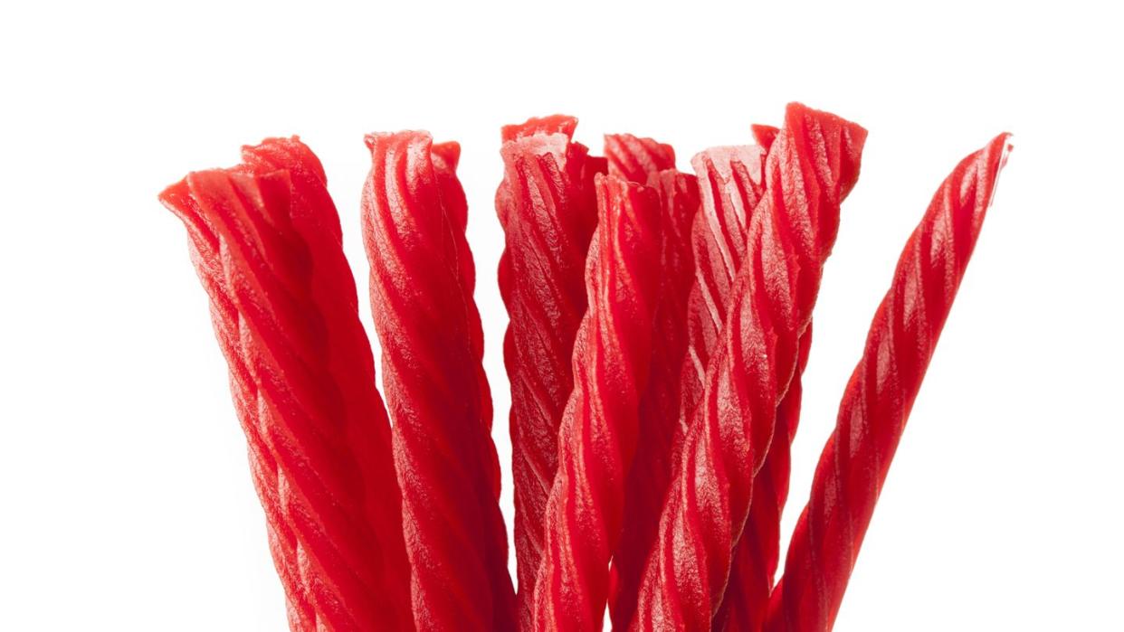 bright red licorice candy