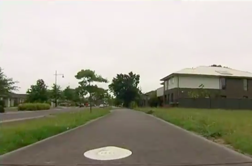 The girl was riding along this path when she was approached. Source: 7News