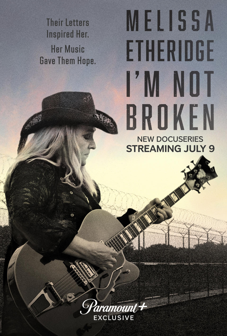 This image released by Paramount+ shows promotional art for the docuseries "Melissa Etheridge: I'm Not Broken." (Paramount+ via AP)