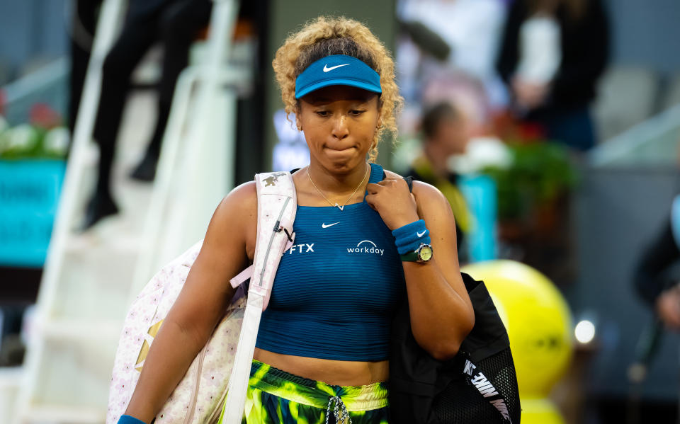 Naomi Osaka, pictured here after losing to Sara Sorribes Tormo at the Madrid Open.