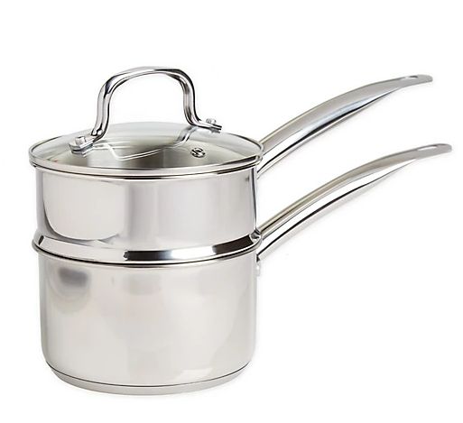 Farberware Classic Series Stainless Steel 2-Quart Covered Saucepan with Double Boiler Insert