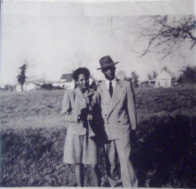 Nellie and Thomas Bostick on their wedding day in 1947.