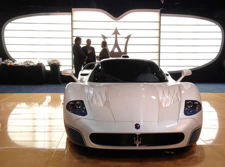 FILE PHOTO: A Maserati MC12 is seen on display at the Los Angeles Auto Show in Los Angeles, California November 30, 2006. REUTERS/Phil McCarten/File Photo