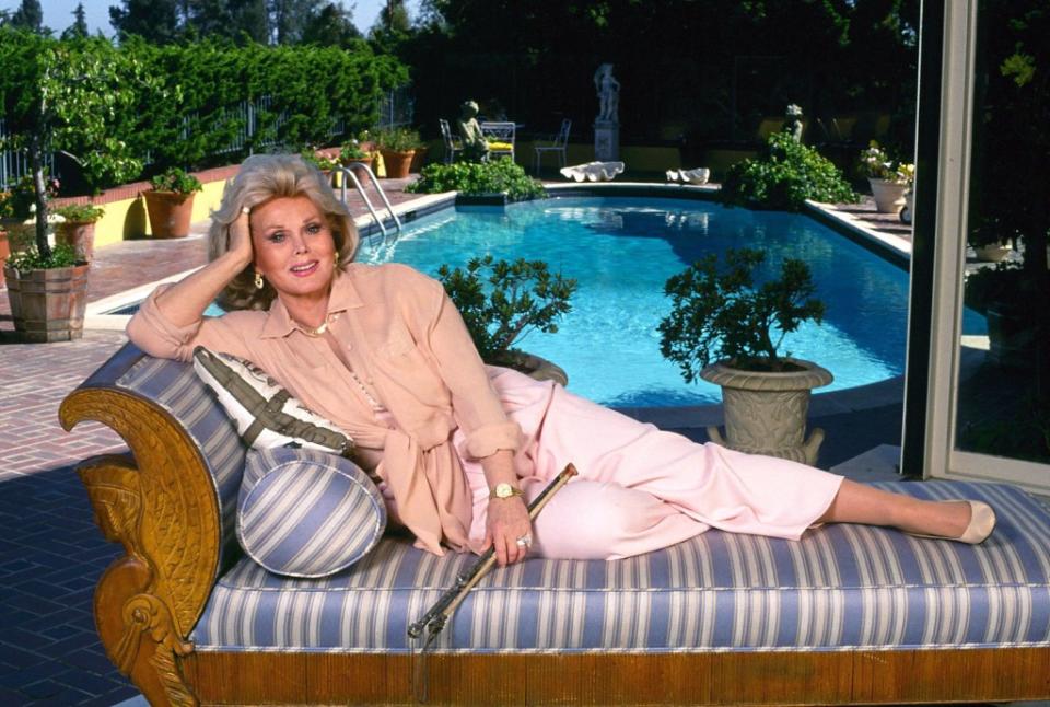 Zsa Zsa Gabor photographed at home on June 6, 1990. Getty Images