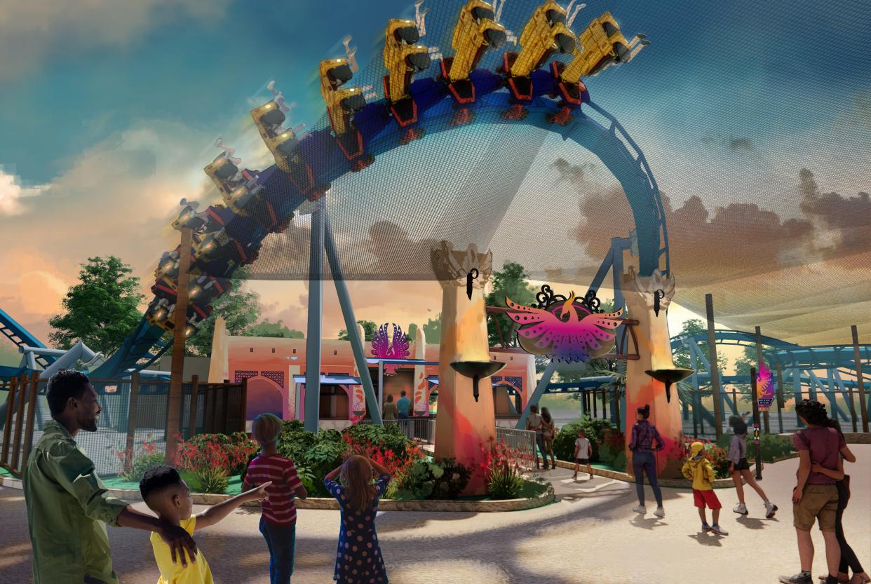 Guests will soar 80 feet up on Busch Gardens-Tampa Bay's new Phoenix Rising coaster.