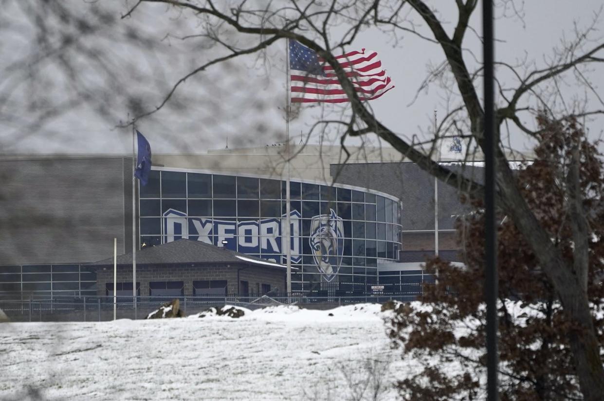 <span class="caption">The scene of the latest – but likely not the last – U.S. school shooting. </span> <span class="attribution"><a class="link " href="https://newsroom.ap.org/detail/USSchoolShootingMichigan/42d4132307524063b37c20c3e48d5011/photo?Query=school%20shooting&mediaType=photo&sortBy=arrivaldatetime:desc&dateRange=Anytime&totalCount=11904&currentItemNo=10" rel="nofollow noopener" target="_blank" data-ylk="slk:AP Photo/Paul Sancya;elm:context_link;itc:0;sec:content-canvas">AP Photo/Paul Sancya</a></span>