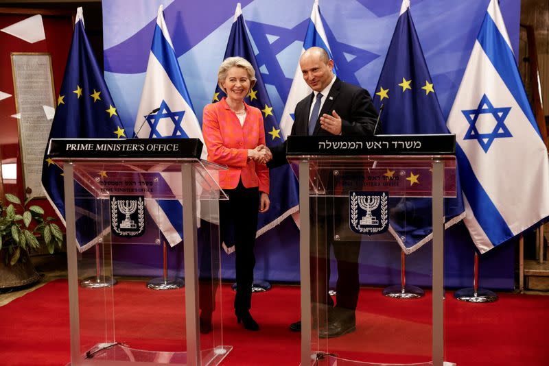 European Commission President Ursula Von Der Leyen meets Israeli Prime Minister Naftali Bennett in Jerusalem