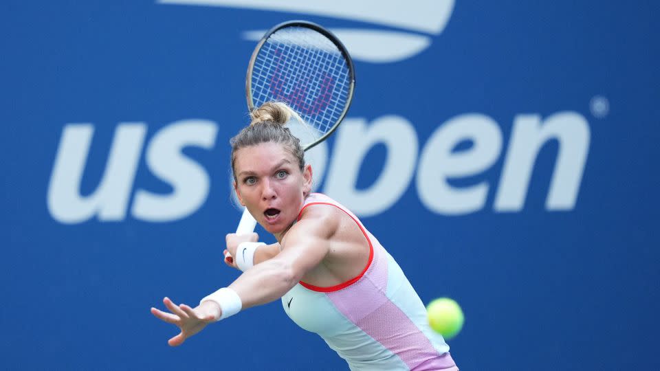 Halep plays a forehand against Daria Snigur at last year's US Open. - Danielle Parhizkaran/USA TODAY Sports/Reuters