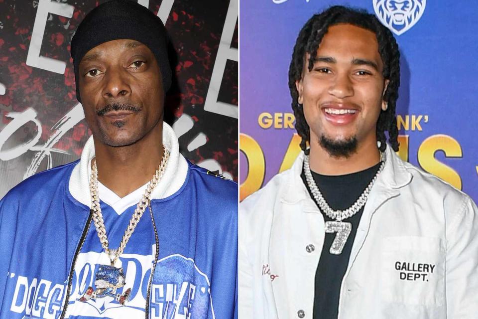 <p>Getty</p> Snoop Dogg coached C.J. Stroud when he was a preteen.