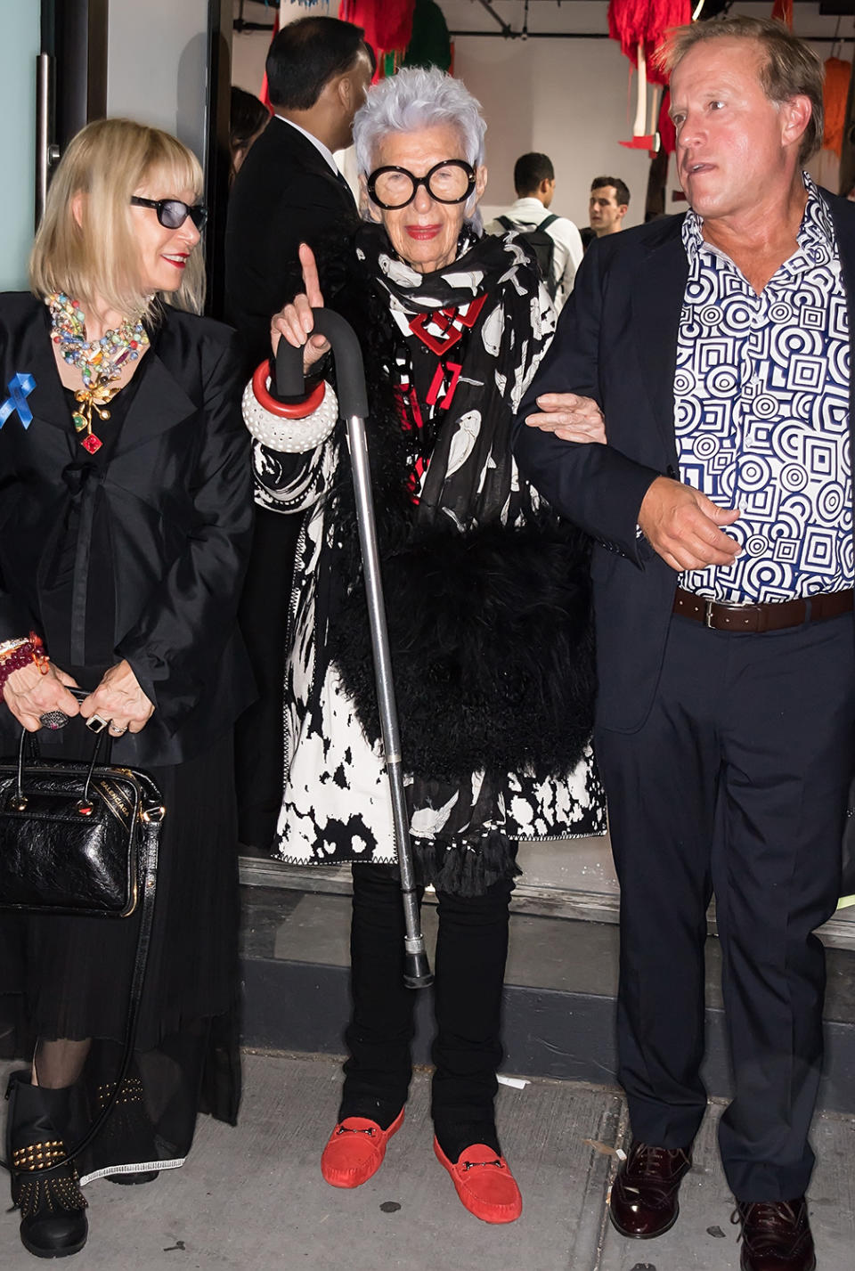 Iris Apfel at the Calvin Klein Collection fashion show