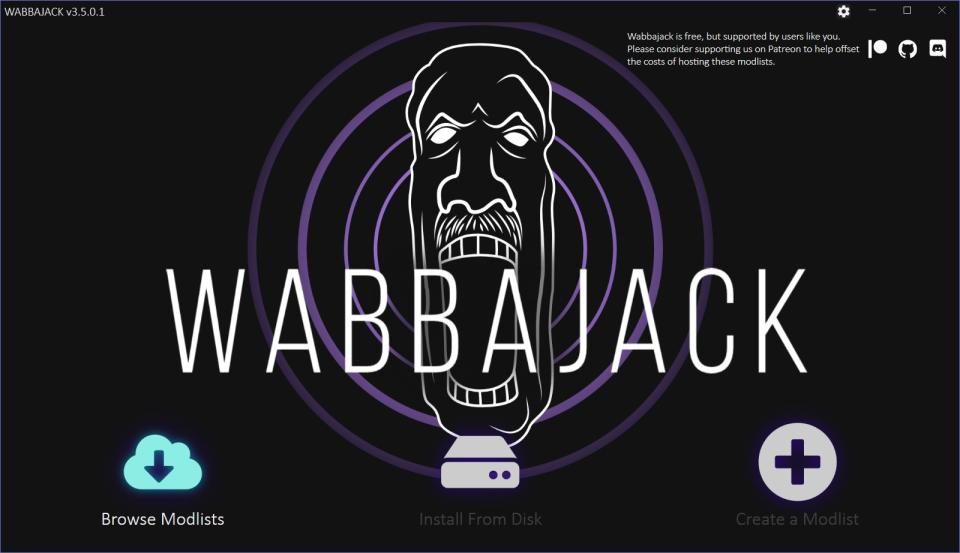 Screenshot of Wabbajack screen.