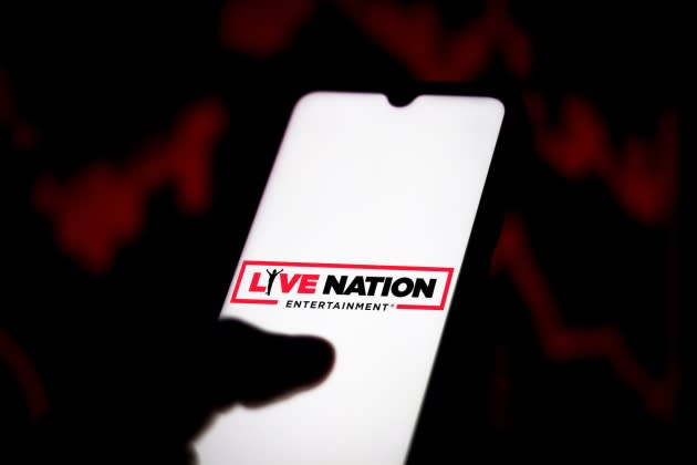 In this photo illustration the Live Nation Entertainment - Credit: SOPA Images/LightRocket via Getty Images