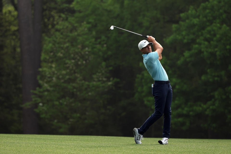 Cameron Champ tees off at the Masters on Day one