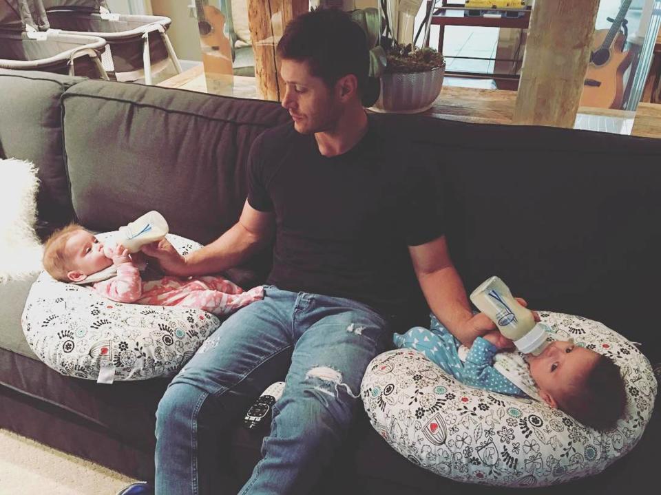 Jensen Ackles with his twins