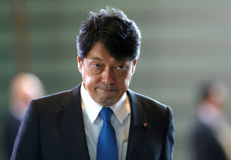 Japan's new Defence Minister Itsunori Onodera arrives at Prime Minister Shinzo Abe's official residence in Tokyo, Japan, August 3, 2017. REUTERS/Toru Hanai