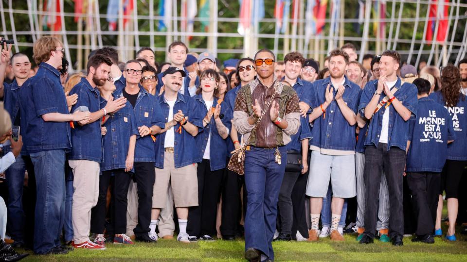 Pharrell Williams walks the Louis Vuitton PFW runway