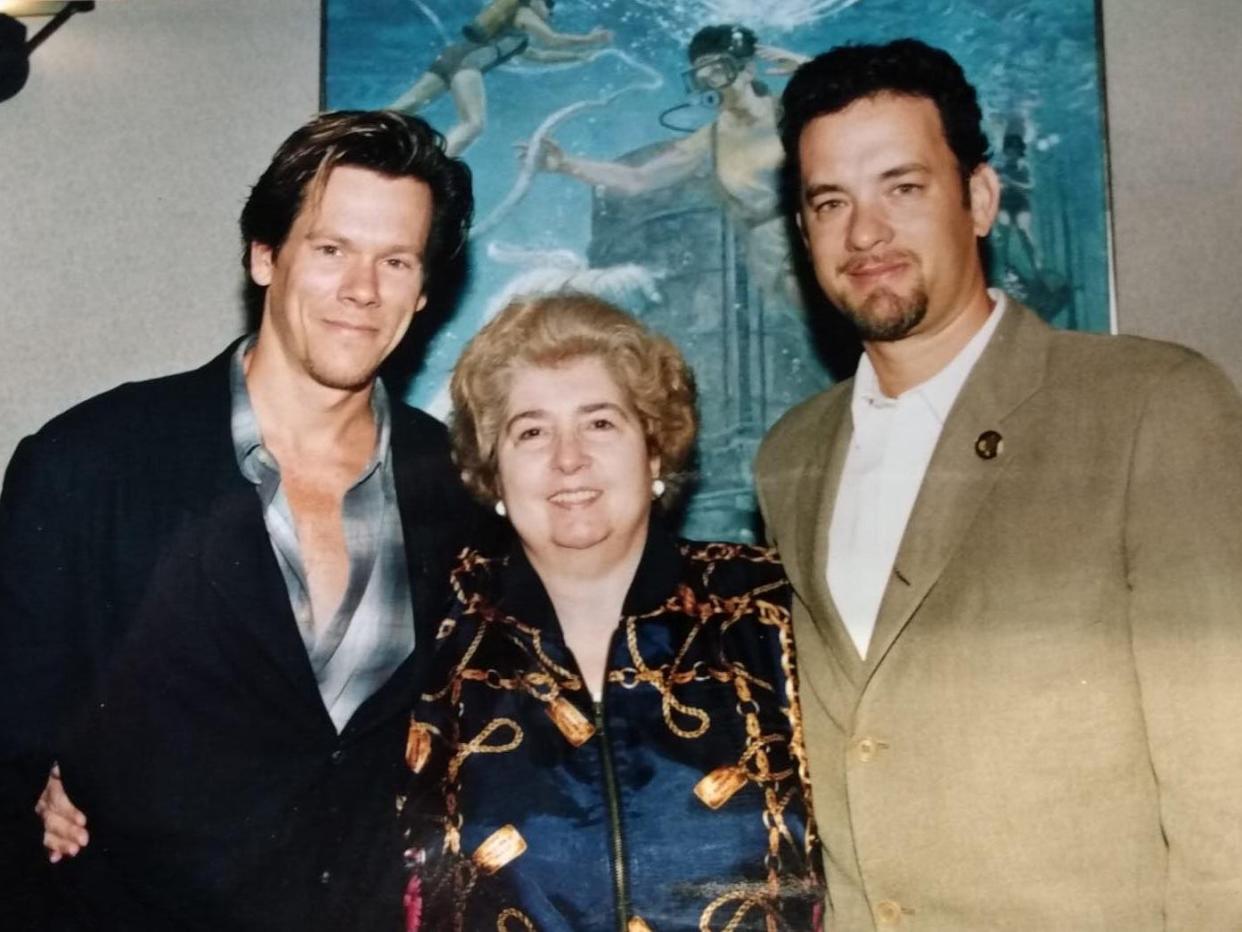 Maria with Tom Hanks and Kevin Bacon.