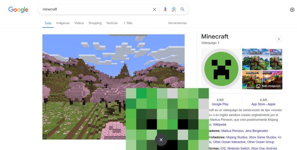 Google preparó un truco muy especial para celebrar los 15 años de Minecraft