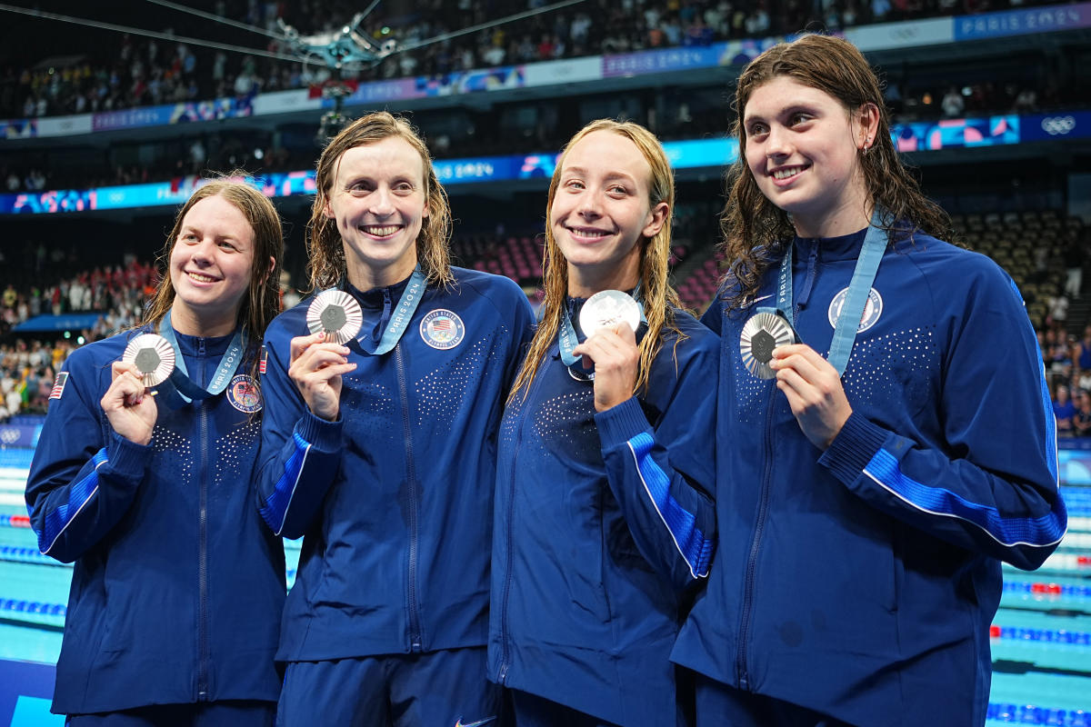 Katie Ledecky makes more Olympic history, but Aussies beat Team USA in 4×200 relay