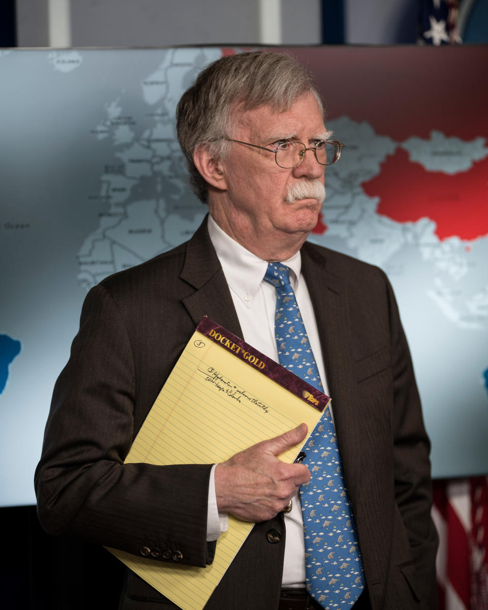 National security adviser John Bolton during a White House press briefing in Washington, D.C., on Jan. 28, 2019. | David Butow—Redux for TIME