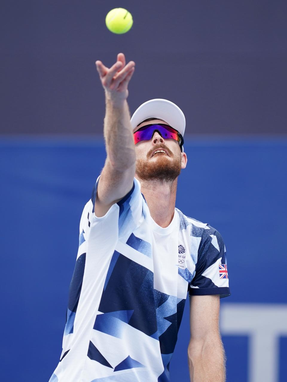 Jamie Murray throws the ball up to serve (Mike Egerton/PA) (PA Wire)
