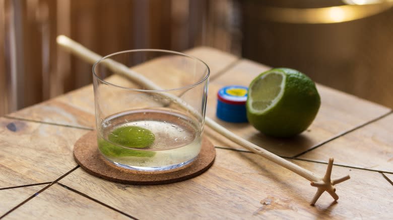 Ti' Punch cocktail with lime