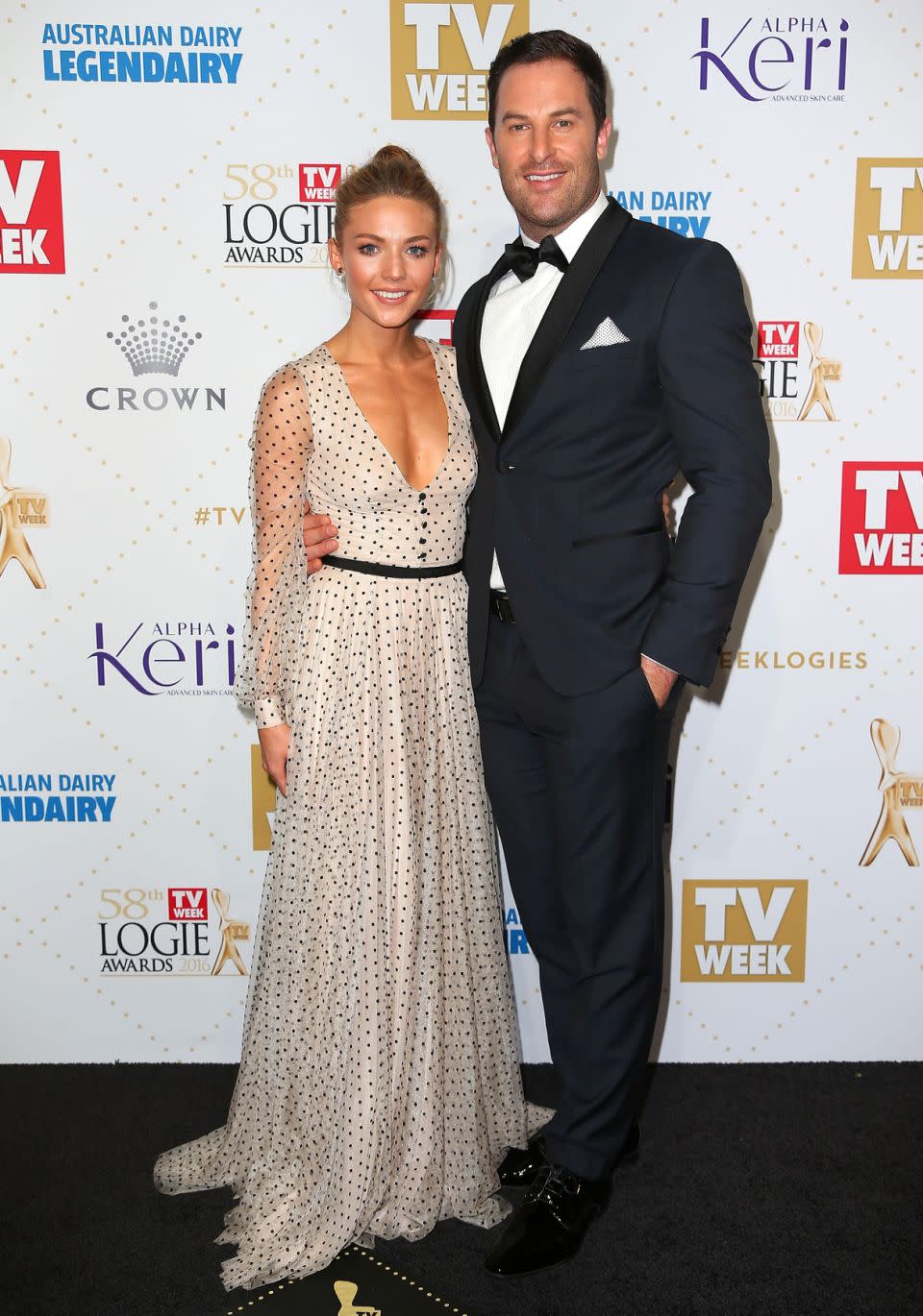 Sam Frost and Sasha Mielczarek split at the end of last year. Here they are pictured together at the 2016 Logie Awards. Source: Getty