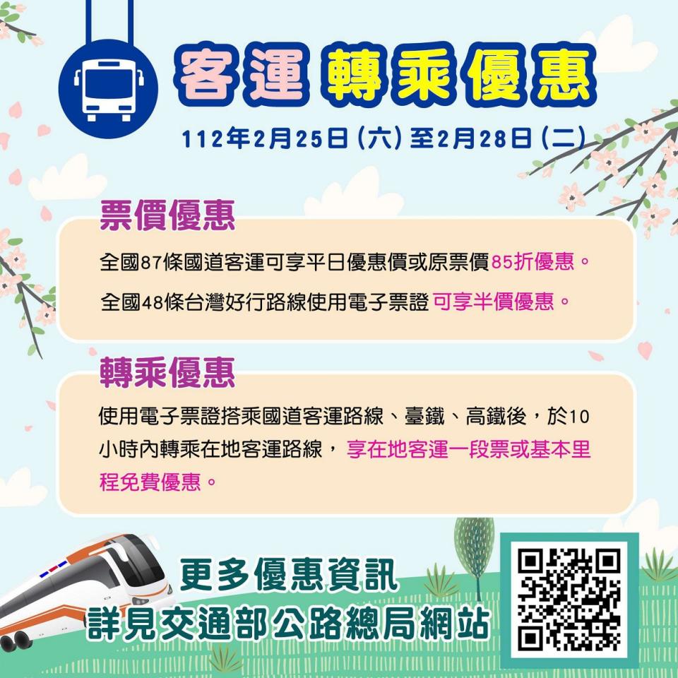 國道客運優惠措施。   圖：新北市交通局提供