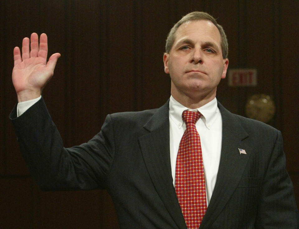 Former FBI director Louis Freeh stands on Capitol Hill on April 13, 2004 in Washington, D.C. (Photo by Alex Wong/Getty Images)  <a href="http://www.fbi.gov/about-us/history/directors" target="_blank">Source: FBI</a>