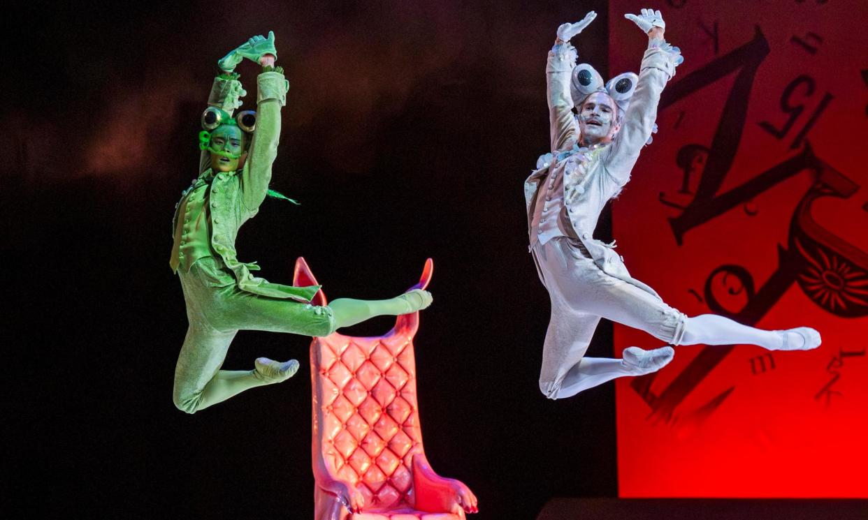 <span>‘Hard to resist’: Daichi Ikarashi (Frog) and Leo Dixon (Fish) in Alice's Adventures In Wonderland by the Royal Ballet at Royal Ballet and Opera.</span><span>Photograph: Tristram Kenton/The Guardian</span>