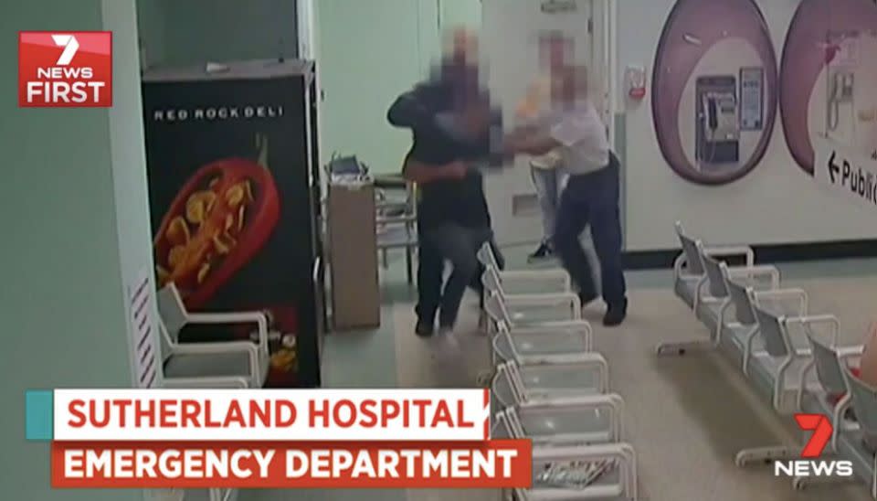 An out-of-control patient lashes out at Sutherland Hospital. Source: 7 News