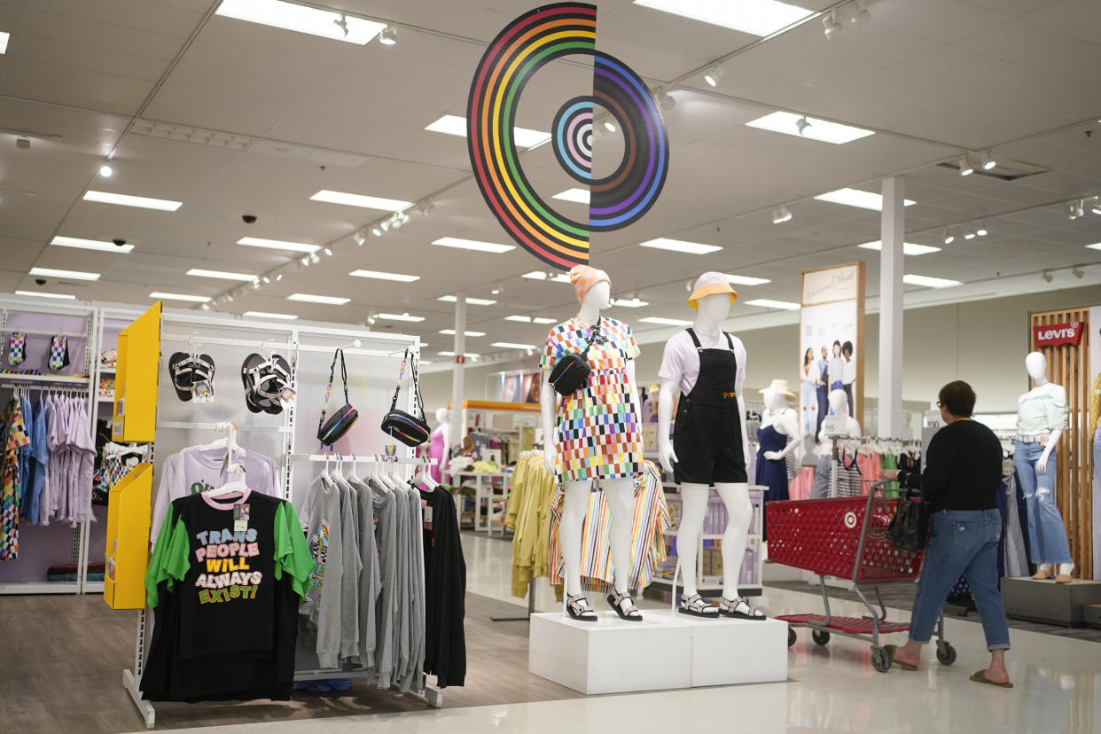 Pride month merchandise at the front of a Target store in Hackensack, N.J. (Seth Wenig / AP file)
