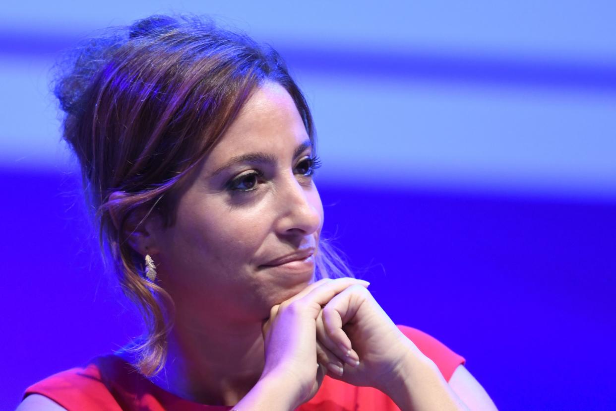 French-Lebanese journalist Lea Salame takes part in a press conference held at the start of the 2017/2018 season at the French public service radio broadcaster Radio France's headquarters at the Maison de la Radio in Paris, on August 30, 2017. / AFP PHOTO / BERTRAND GUAY        (Photo credit should read BERTRAND GUAY/AFP via Getty Images)