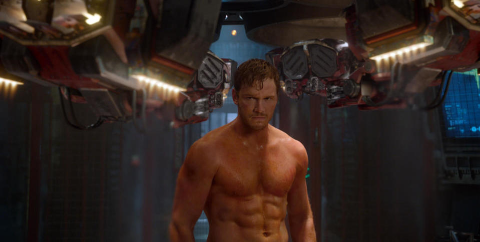 <p>For his role in Kathryn Bigelow’s big-time movie, Chris Pratt’s daily life went like this: 500 pushups, five miles of running <i>and</i> working out at the gym all while barely eating anything, according to his interview with <a href="http://www.people.com/article/chris-pratt-guardians-of-the-galaxy-workout" rel="nofollow noopener" target="_blank" data-ylk="slk:People;elm:context_link;itc:0;sec:content-canvas" class="link "><i>People</i></a>. Although it may have worked in the short term, he “felt terrible afterwards, had to get shoulder surgery, and wore [himself] down doing that because [he] didn’t have the proper coaching.” Luckily he learned from his mistake and for “Guardians of the Galaxy,” he actually ate more food (taking in approximately 4,000 calories a day), but made healthier food choices, drank lots of water, and didn’t get into the starvation mode he did in “ZDT.” He <a href="http://www.mensfitness.com/life/entertainment/how-chris-pratt-dropped-60-pounds-six-months" rel="nofollow noopener" target="_blank" data-ylk="slk:dropped 60 pounds;elm:context_link;itc:0;sec:content-canvas" class="link ">dropped 60 pounds</a> for the role and did sessions of P90X, swimming, boxing, kickboxing, running and a triathlon, according to <i>Men’s Fitness</i>.</p>