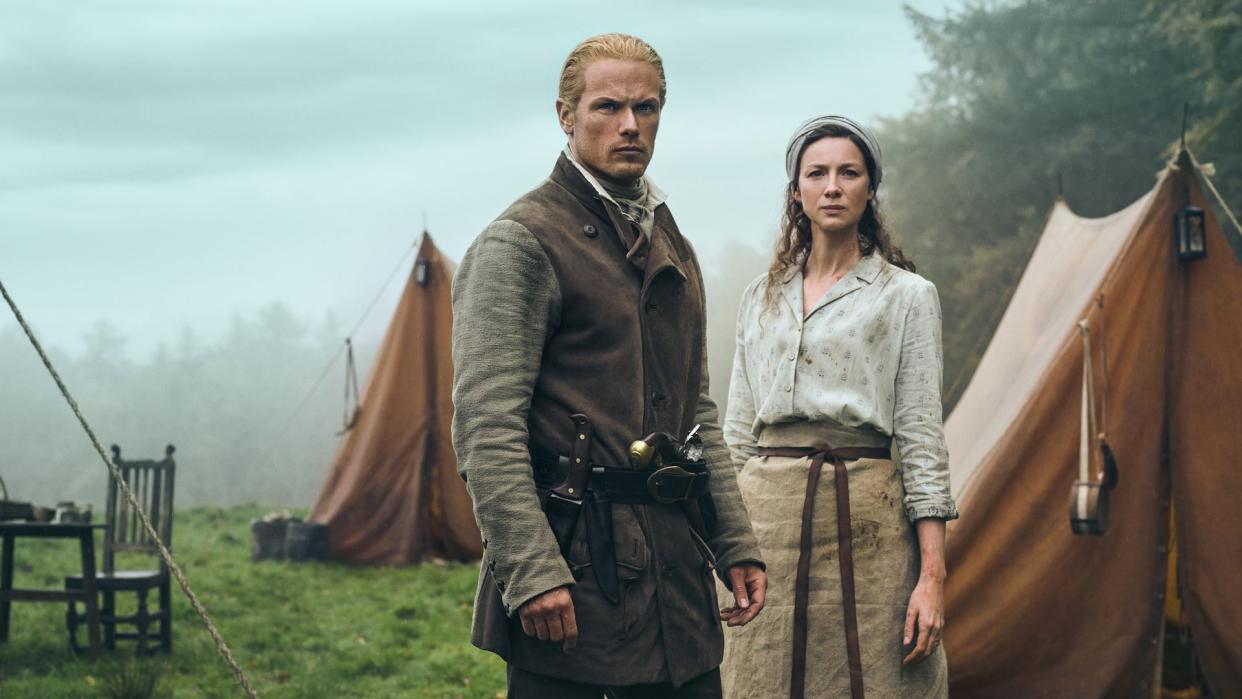 Sam Heughan and Caitriona Balfe in season seven