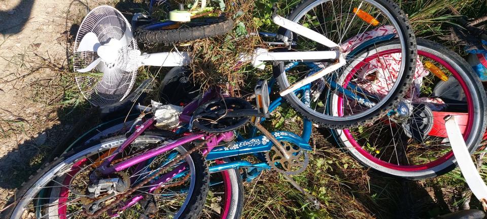 Items others could have potentially used were also dumped at the park, like bikes and fans. Source: Facebook/Ron Wilton