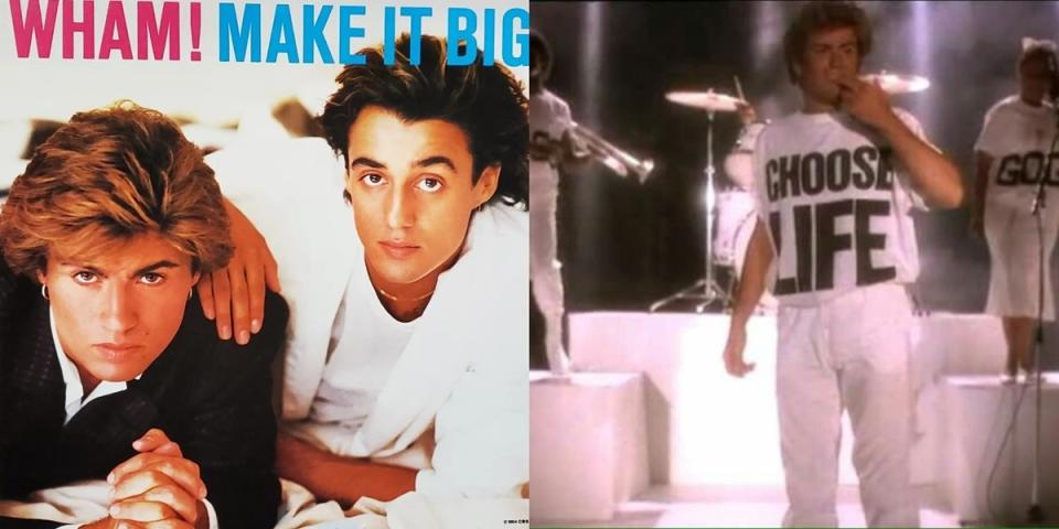 The cover for Wham's 1984 breakthrough "Make it Big," and in their video for "Wake Me Up Before You Go Go"