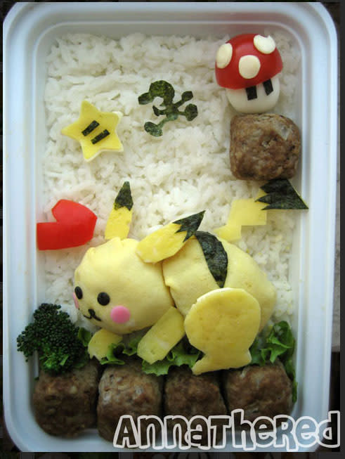 What's the cutest Bento box of all? We choose this adorable Pikachu. Image courtesy of <a href="http://www.annathered.com/" rel="nofollow noopener" target="_blank" data-ylk="slk:Anna the Red;elm:context_link;itc:0;sec:content-canvas" class="link ">Anna the Red</a>.