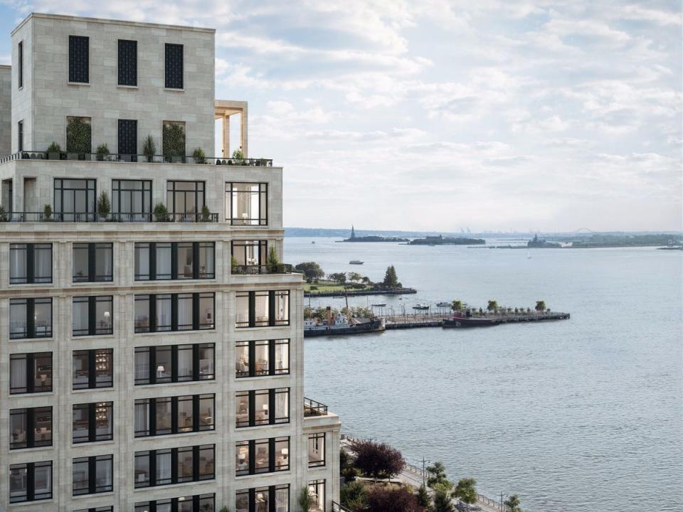 hudson river park is located right next to the apartment complex ideal for the couples three kids