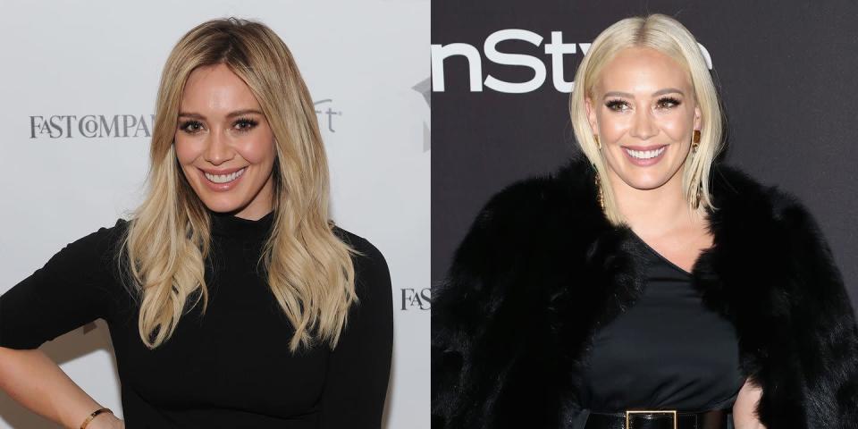 <p><strong>Signature: </strong>Golden blonde waves</p><p><strong>Without Signature: </strong>At a 2019 Golden Globes after-party with a platinum blonde bob. </p>