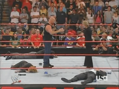 Wrestlemania: Steve Austin throws Linda McMahon and Donald Trump
