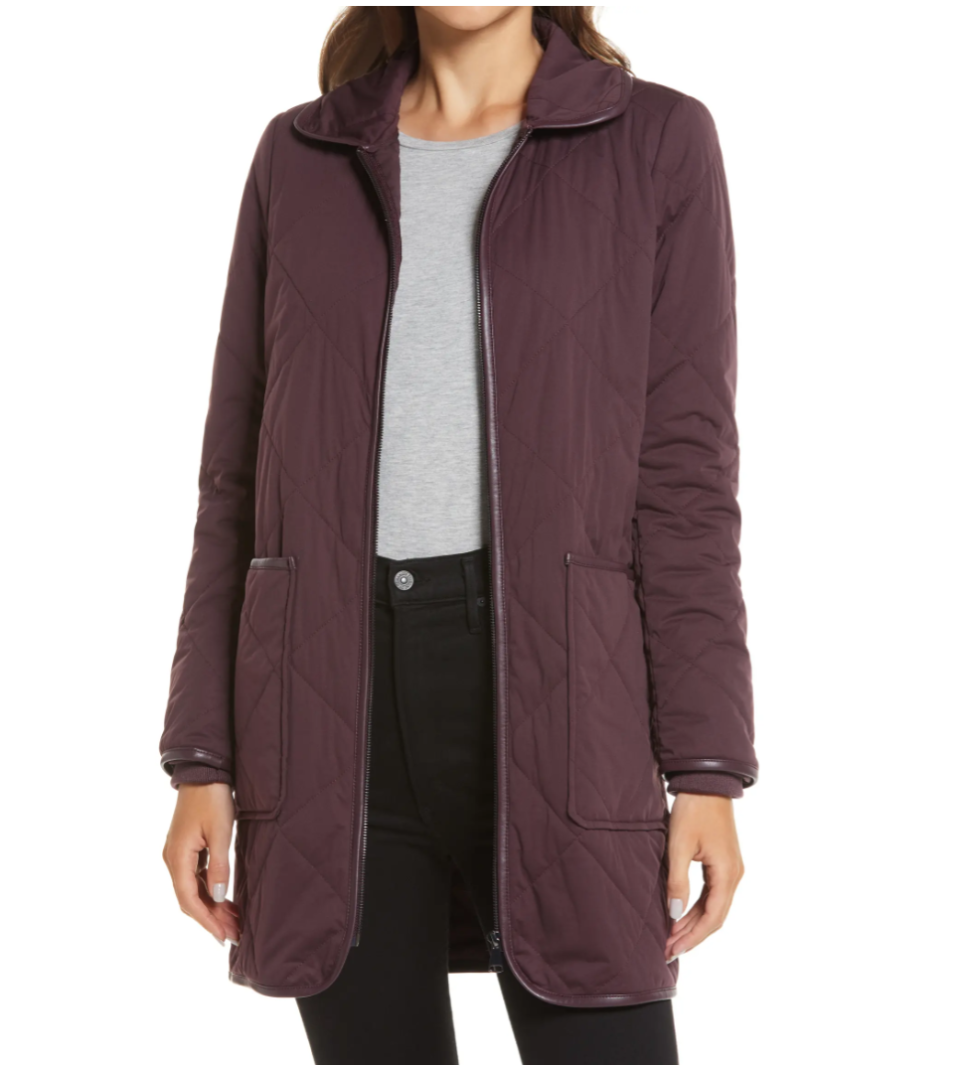 Halogen Quilted Barn Coat is available during the Nordstrom Made sale. 